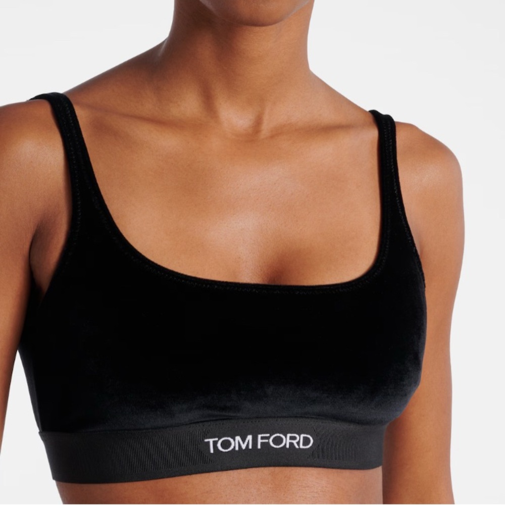 Tom Ford Black Velvet Bralette NWT szLARGE